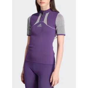 Adidas Equipment SS EQT Top Violet Purple Grey Quarter Zip Athletic Shirt XS NEW